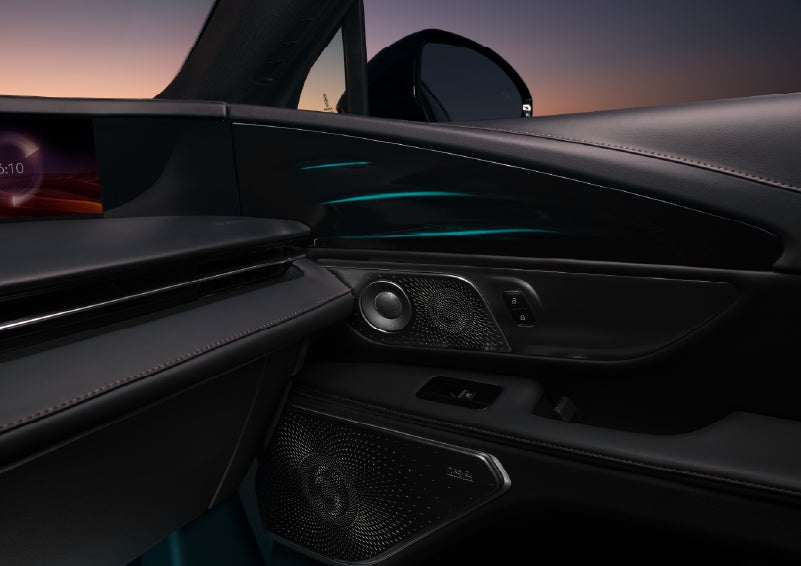 Selectable ambient lighting glows in the passenger door panel. | Crest Lincoln in Sterling Heights MI