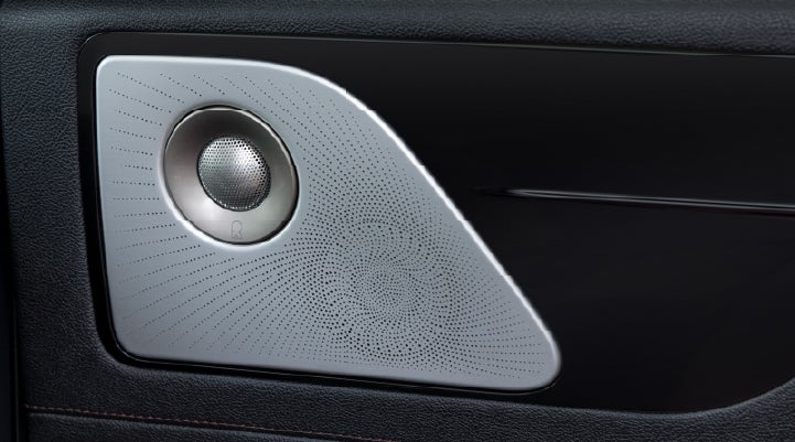 A close-up view of the available Revel® Ultima 3D Audio System. | Crest Lincoln in Sterling Heights MI