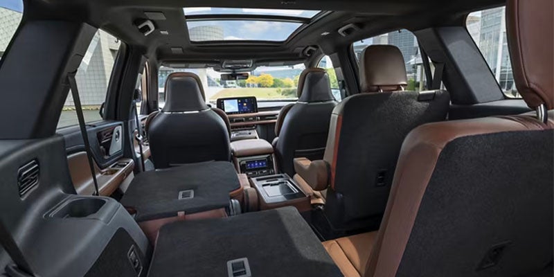 Interior of a Lincoln Aviator showing the dashboard and front seats