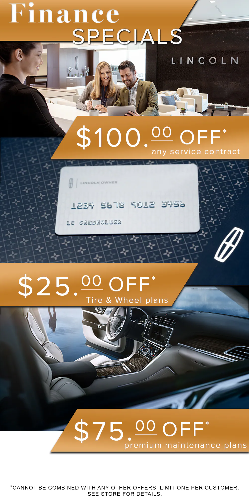 Lincoln dealership flyer offering Finance specials